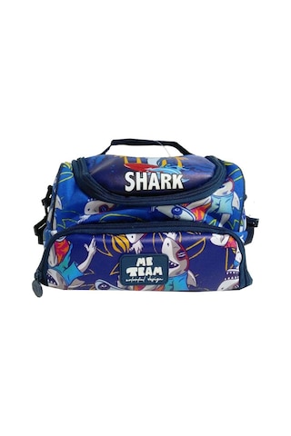 Me Team Shark Baskılı İki Bölmeli Beslenme Çantası - Erkek Çocuk Açık Mavi