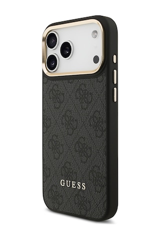 Apple Uyumlu iPhone 17 Pro Max Kılıf Guess Lisanslı M-safeli Askılı Ve 4g Logo Kartlıklı Kapak Siyah Siyah