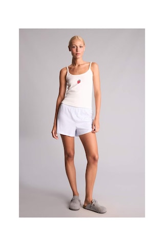 Defacto Regular Fıt Şortlu Askılı 2li Ribana Açık Mavi Pijama Takımı H6377ax26hsbe250 Mavi-be250