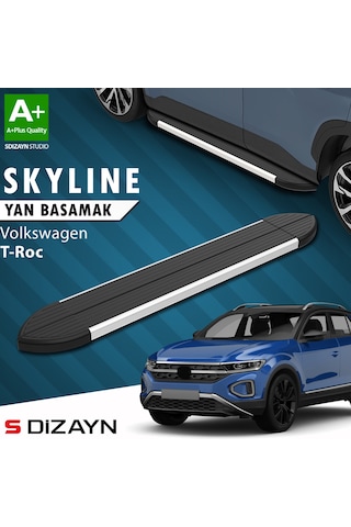 S-dizayn Vw T-roc Skyline Aluminyum Yan Basamak 173 Cm 2019 Üzeri A+ Kalite