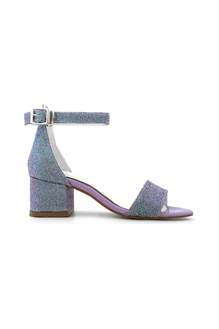 Lilo Simli Mor Tek Bantlı Kız Çocuk Topuklu Abiye Ayakkabı Mor