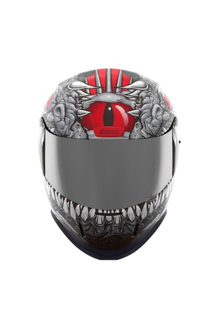 Icon Airform Krayola Kreep Mıps Kapalı Motosiklet Kaskı Siyah Gri Kırmızı