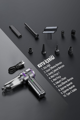 St-6659 Plus 16000 Bpa Çok Fonksiyonlu Kablosuz Yüksek Emiş Araç Ve Ev Temizlik El Süpürgesi