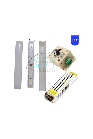 10 Adet 12v 6500k Beyaz Işık Samsung Ledli Pergola 5a Trafo Ve 8a Manuel Dimmer Kumandalı Set Tente