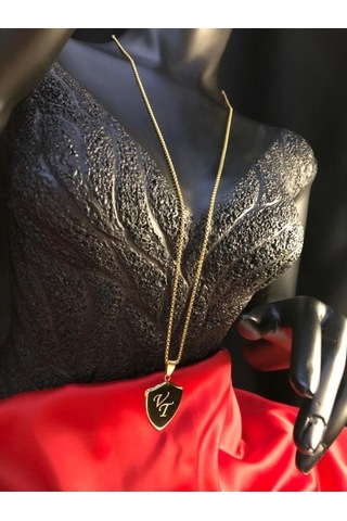 Vog Kişiye Özel Harf Isim Ve Figür Yazıla Bilen Kalkan Dizayn Şık Çelik Sarı Renk Kolye Sarı