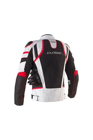 Clover Rainjet-3 Wp Korumalı Motosiklet Montu Gri Siyah Kırmızı