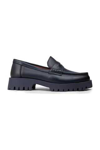 Deery Kadın Hakiki Deri Lacivert Loafer Ayakkabı - 02034zlcvc03