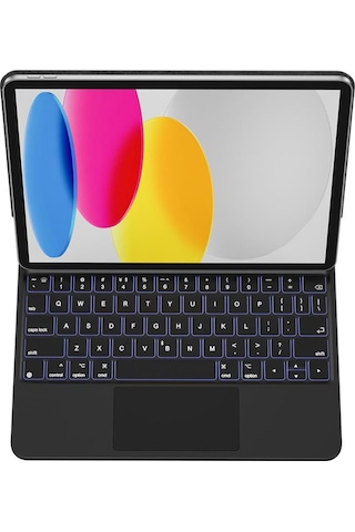 Apple Uyumlu iPad 10. Nesil 10.9inç Klavyeli Kılıf Magic Keyboard Touchpad Aydınlatmalı Klavye A2696 A2757 A2777