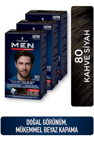 Men Perfect Saç Boyası 80 - Kahve Siyah X 3 Adet set-hnkl-2528-5084