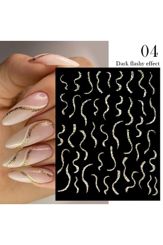 3d Reflektif Efekt Nail Art Sticker Model - 4 55881-4