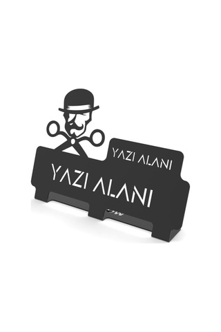 Kişiye Özel Hediyelik Kuaförlere Ve Güzellik Salonlarına Özel Tasarımlı Için Metal Masaüstü Isimlik Siyah