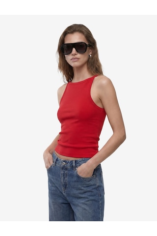 Koton Kaşkorse Kolsuz Pamuklu Slim Fit Askılı Kare Yaka Üst Kırmızı 6sak10388ek