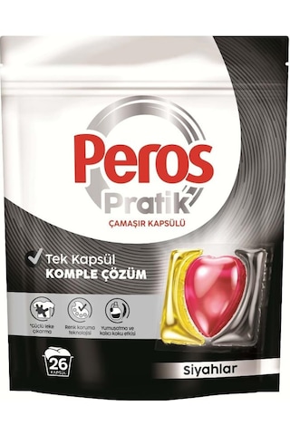 Peros Pratik Matik Çamaşır Deterjanı Kapsülü - Tableti 52 Adet Siyahlar 2pkx26
