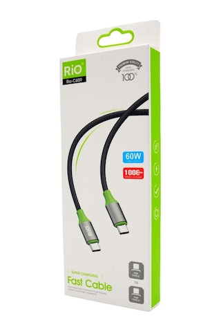 Rio Tech 60w Usb Type-c Hızlı Şarj Ve Data Kablosu 1 Metre