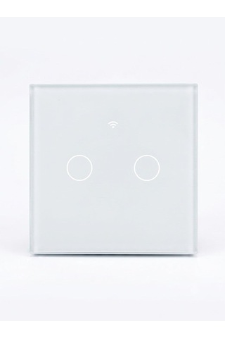 Tuya Smart Life Wifi Akıllı Lamba Beyaz Cam Duvar Dokunmatik Akıllı Anahtar Beyaz 2 Tuş