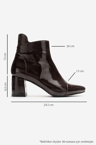 Luvishoes Gael Kahverengi Kırışık Rugan Hakiki Deri Kadın Kalın Topuklu Bot Kahverengi