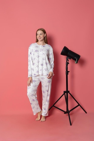 Yüksek Kalite Bambu İnterlok Kadın Pijama Takımı P5046 LILA