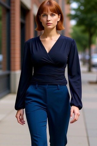 Ersefa Stil Kadın Animal Baskı Yeşili Büzgü Drape Detaylı Kollu Esnek Bl Lacivert