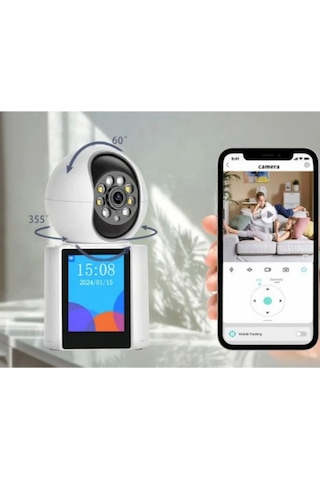 Apricot Ekranlı Akıllı Bebek Kamerası Görüntülü ve Sesli Görüşme Yapan Wi-fi Ip Güvenlik Kamerası