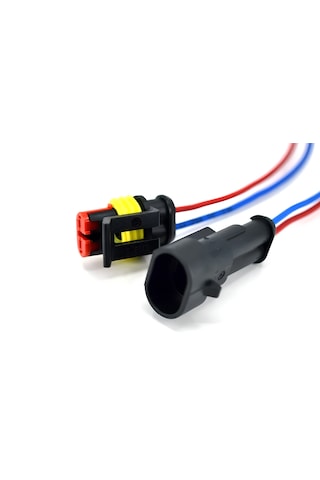 Süper Seal Elektrik Soketi 1 Takım 2 Pin 2 Kablolu Su Geçirmez Konnektör