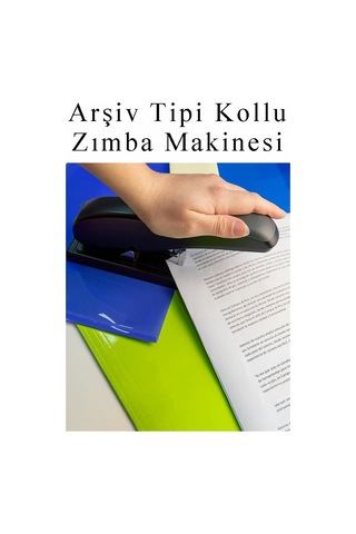 Büyük Boy Zımba Makinesi 1 Adet Arşiv Tipi Zımba Makinası 100 Sayfa Kapasite Zımba Teli Hediyeli Kollu Zımba Makinası