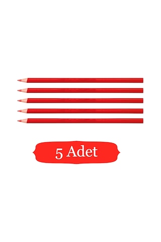 Gen-of Yuvarlak Kırmızı Kopya Kalemi 5 Adet