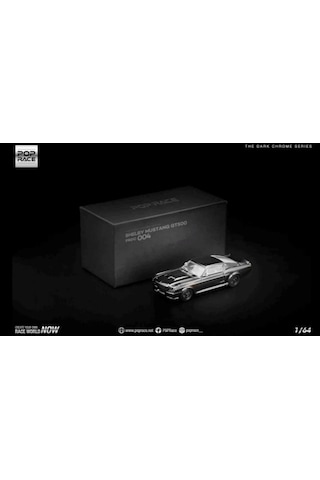 Pop Race 1:64 1967 Ford Shelby Mustang Gt500 Dark Chrome Limited Edition Prdc004 Model Araba Siyah