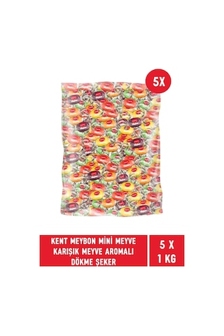 Kent Meybon Mini Karışık Meyve Aromalı Şeker 5 x 1 KG