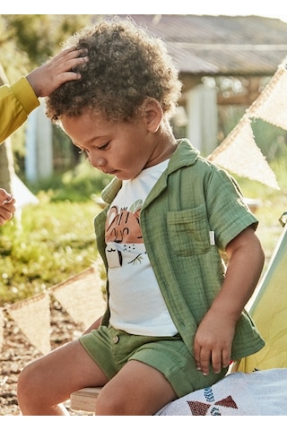 Mayoral Erkek Bebek Krem Gömlek 01111-092 Yeşil