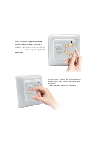 Dianziye Beyaz Su Isıtma 3a Termostat, Zemin Sıcaklığı Kontrolü, Manuel Anahtar, Led Gösterge, Doğru Sensör İle R1m.703 Modeli