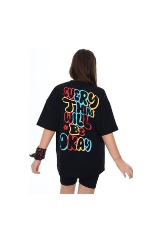 Ekkokids Kız Çocuk Good Yazılı Tshirt-14043 Siyah