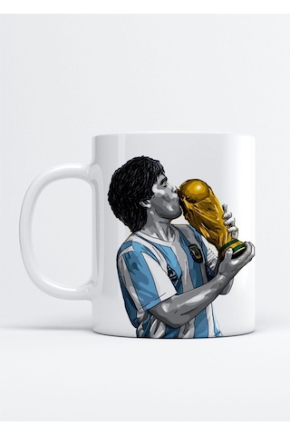 Diego Maradona Dünya Kupası Kupa Bardak Beyaz