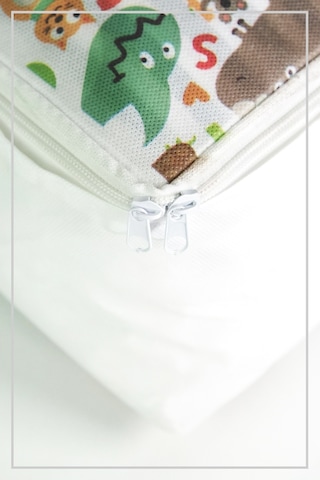 Vedsey 3 Lü Set & 50x25x20 Cm Sevimli Hayvan Baskılı Hurç & Baza Altı - Dolap İçi Düzenleyici Beyaz