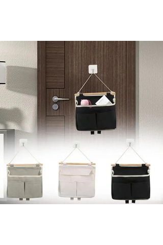 Xiyyadms Duvarlı Oxford Kumaş Organizer, 25x6x23 Cm Siyah, Kozmetik Ve Aksesuar Depolama, Ev Ve Banyo İçin Boşluk Tasarrufu