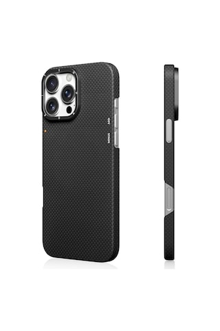 Apple Uyumlu iPhone 16 Pro Kılıf Magsafe Aramid Fiber Youngkit 1500d Kevlar Extreme Wing Serisi Siyah
