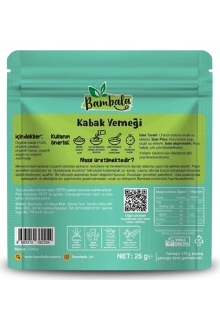 10 Dakika - Dondurularak Kurutulmuş Kabak Yemeği 25g
