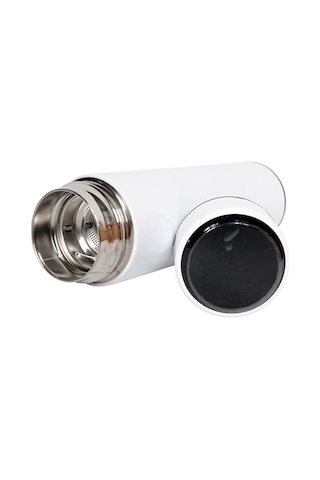 Kişiselleştirilebilir Dereceli Termos 05 Lt Beyaz Renk Beyaz