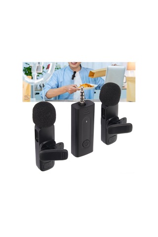 Kosona K35-2 Kablosuz Lavalier Mikrofon, 2.4g Tekden İkiye, Gürültü Azaltma, 3.5mm Arayüz, 7 Saat Kullanim Süresi, Röportaj/canli Yayin İçin