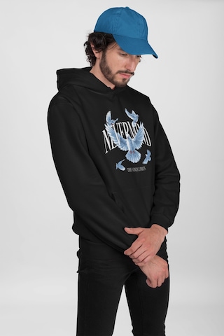 Nevermind Bird Tasarımlı Kapüşonlu Sweatshirt Unisex Oversize Hoodie Siyah