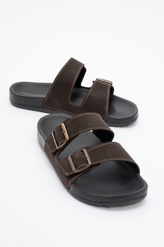 Carlaverde Anatomic Erkek Terlik 206005 Kahve Kahverengi