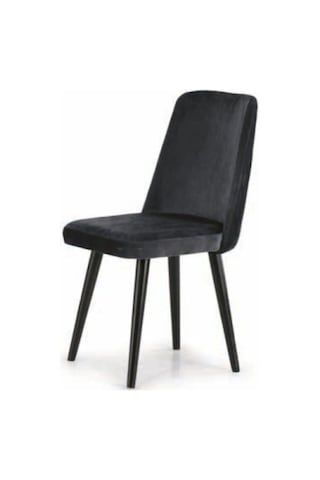 Bera V Desen Ağaç Ayak Serap Sandalye Siyah