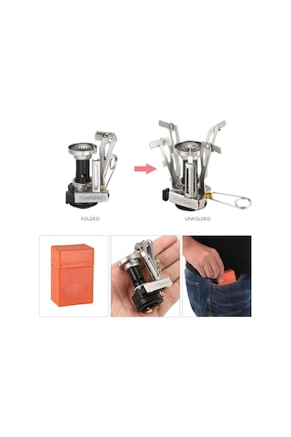 Tomshoo Siyah Mini Sırt Çantasıyla Seyahat Teneke Kutu Soba Brülörleri Siyah