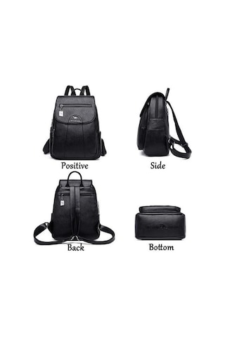 Kadınlar Yumuşak Deri Sırt Çantaları Vintage Kadın Omuz Çantaları Rahat Seyahat Bayanlar Sırt Çantası Okul Çantaları Y2ajnb Siyah