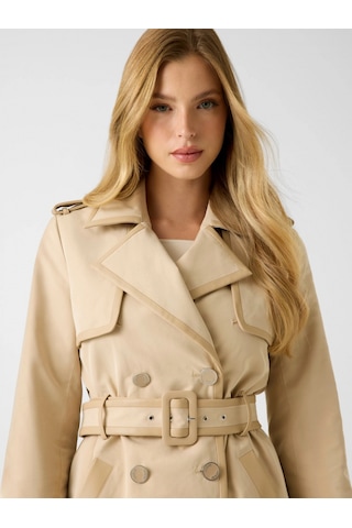 Guess Jenny Pu Detaylı Kadın Kahverengi Trençkot W5rl14wgwd2-g1l7 Kahverengi