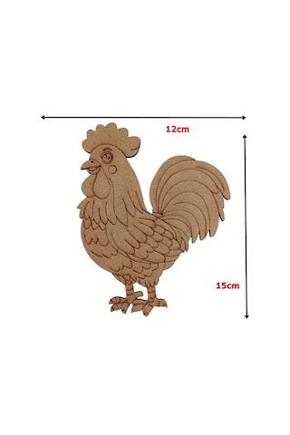 Boyanabilir Ahşap Horoz Figürü 15x12 Cm 10 Adet