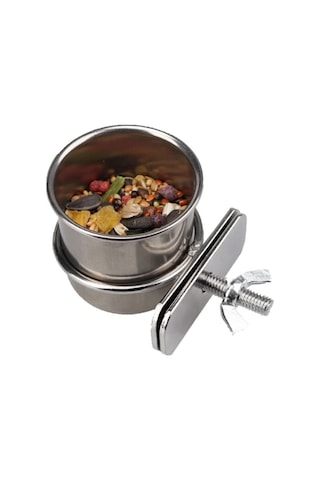 Shineyee Paslanmaz Çelik Kuş Mama Kabı Papağan Besleme Kutusu Kelepçe Tutucu Su Bardağı Mama Kavanozu Kakadu Conure Muhabbet Kuşları Muhabbet Kuşu Papa-39