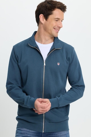 Tudors Erkek Slim Fit Dar Kesim Pamuklu Tam Fermuarlı Çift Cepli Dik Yaka Petrol Sweatshirt Hırka-41894 Petrol
