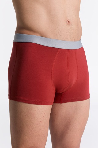 Albero Natur Gots Sertifikalı Organik Pamuk Erkek Trunk Boxer İç Çamaşırı Kırmızı