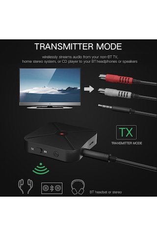 Lemestar Kn319 Kablosuz Bluetooth Alıcı Ve Verici: 3.5mm Bağlantı, Şarj Edilebilir Pil, Taşınabilir Tasarım İle Müzik Keyfi