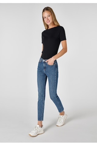 Colins 703 Carla Orta Bel Dar Kesim Düz Paça Kadın Mavi Jean Pantolon Cl1054495 Denim